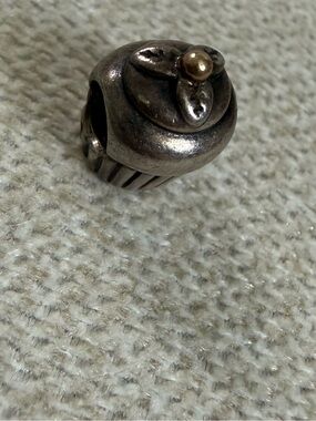 Pandora Cupcake Charm with Gold Accent Cherry